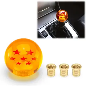 Orange 7 Star Universal Dragon Shifter Knob Ball 54mm Z with Adapters Will Fit Most Cars
