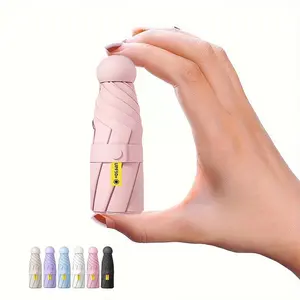 Travel Umbrella Portable Compact Umbrellas, Pocket Mini for Purse, Umbrellas for UV Sun & Rain Small for Backpack, Umbrella with Case Folding for Kids Women