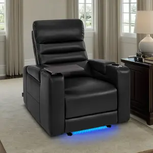 Power Recliner Chair, Home Theater Seating with Swivel Tray Table, HTS555