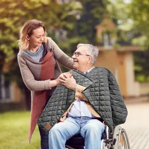 Portable electric blanket, USB heating blanket, 66.15 inch x 23.6 inch soft and comfortable heated shawl, suitable for office, home, and travel, washable (grey).