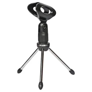 5 Core Mic Stand Adjustable Desktop Microphone Stands Tripod Portable Foldable Table Pedestal Para Microfono w Universal Mike Holder For Studio Podcast Podium - MINI TRIPOD MIC STAND