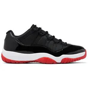 Air Jordan 11 Retro Low 'Bred' 2025 Black Red Low Top Fashion Sneakers