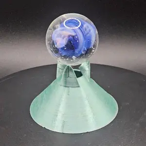 Essex Glass Twilight Helix Ribbonfire Collection Wigwag Marble Borosilicate Glass 1.25 inches Studio-fresh with UV-reactive Linework