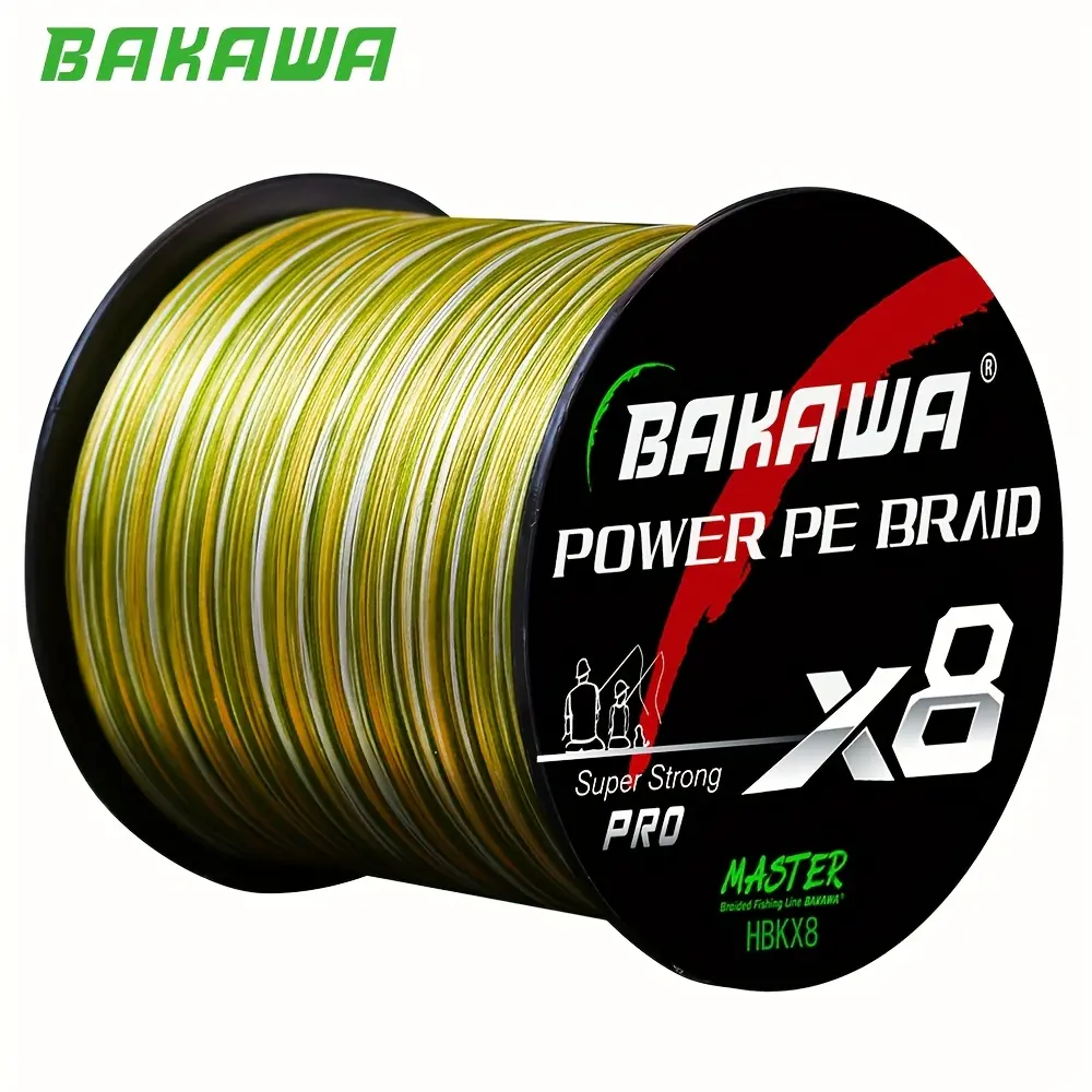 Bakawa X8 Braided Fishing Line 500m, Durable Pe Material, Multi-Color Options, Ideal for Freshwater & Saltwater Fishing