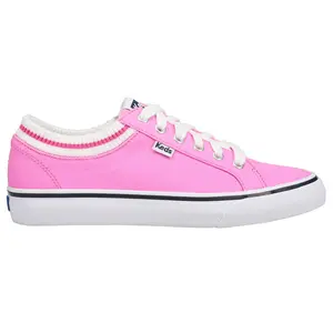 Keds Womens Jump Kick Rib Knit Collar Lace Up Sneakers Shoes Casual - Pink