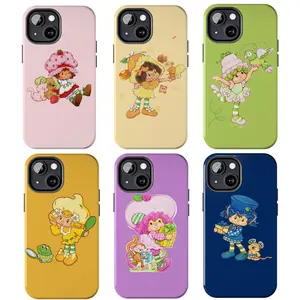 Strawberry Shortcake Phone Cases, Vintage 80s Art Doll Cartoon, Cute Girly Aesthetic For iPhone 17 16 15 14 13 12 11 X 8, Pastel Sweet Kawaii Cover, Retro Childhood Memory, Protective Shell