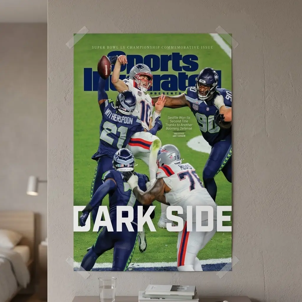 Seattle Seahawks Super Bowl LX Champions Sports Poster, No Frame - Home Decor Wall Art for Sports Fans