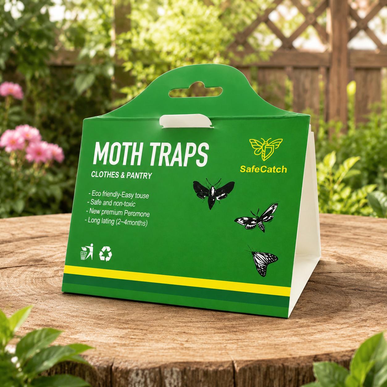 10-Pack Paper Pantry Moth Pheromone Glue Traps - Safe, Effective Indoor Residential Pest Control for Food Cupboards, Wool Closets, Multiple Bugs