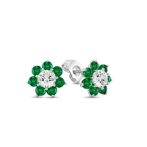 Daisy Studs by AZ Essentials in Emerald