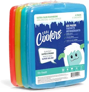 Cool Coolers Slim Ice Packs, Quick Freeze, Space-Saving, Reusable Ice Packs for Lunch Boxes & Coolers