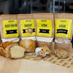 CRUST Baking Mix Sampler Pack - Beer Bread, Original Scones, Chocolate Chip Cookies, and Biscuits