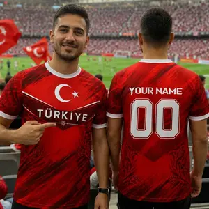 Turkey Soccer Jersey Custom Name Number Turkish Soccer Team Jersey Turkey Flag Football Jerseys Turkey Shirt Men Women Gift T15