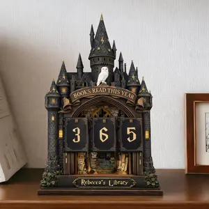 Personalized Wizard Library Book Wooden Tracker, Inspired Reading Counter, Magical Books Read This Year Counter, Gift for Book Lovers Decor