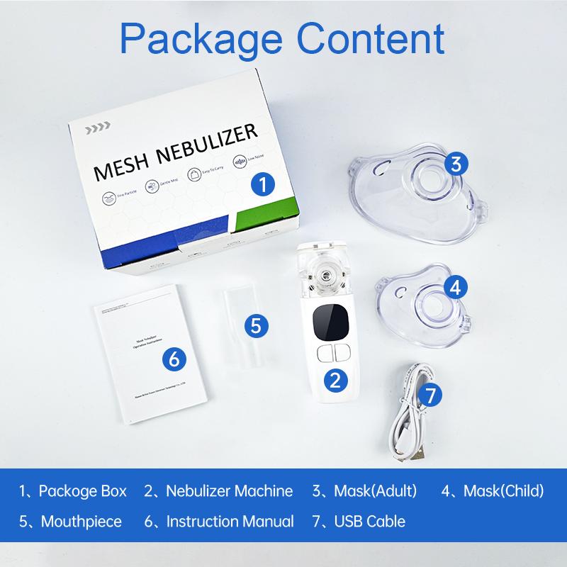 Nebulizer, Smart Digital Display Portable Nebulizer for Adults and Kids, Portable Nebulizer Machine for Breathing with Mouthpiece and Mask, Handheld Nebulizer for Travel and Home Use
