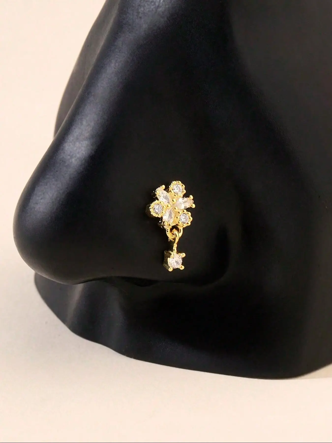 Flower Design L-shaped Nose Ring, Fashionable Nose Ring for Women & Girls, Body Jewelry for Daily Wear, Trendy All-match & Exquisite Jewelry for Birthday Gift