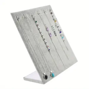 1pc Necklace Display Stand, Gray Necklace Pendant Display Rack - Small Jewelry Display Stand, Bracelet Hanging Jewelry Organizer, Necklace Chain Display Rack