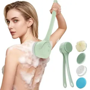 High-End Electric Back Brush for Shower, Waterproof Rechargeable Exfoliating Brush, Soft Bristles for Sensitive Skin, Full Body Use