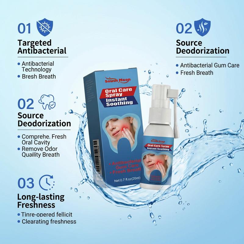 Oral Care Spray - Helps Prevent Tooth Sensitivity, Freshens Breath, Aids in Cavity Prevention, Soothes Gum Discomfort, Inhibits Bacteria, Eliminates Bad Breath and Provides Gentle Daily Oral Protection.