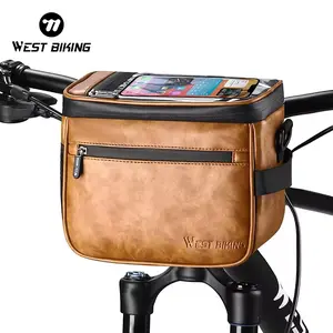 WEST BIKING Waterproof 4.5 Large Capacity Bike Handlebar Bag Multifunctional Easy to Carry Road Bike Bicycle Front Bag Bicycle Accessories, Multifunctional Sports Bag