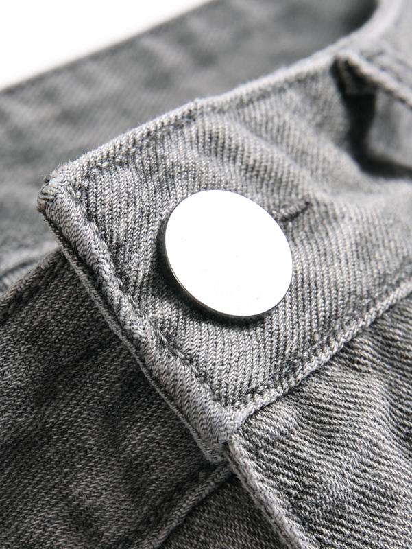 Men's Classic Basic Grey Trouser, Fashion Street Style Breathable And Comfortable Jeans, Autumn Denim Pants Suitable For Various Occasions To Wear