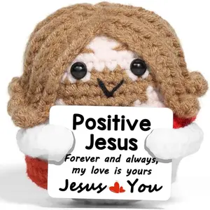 Handmade Jesus Christian Gift Set, Crochet Figurine Table Decor, Emotional Support Home Decoration, Religious Spiritual Items