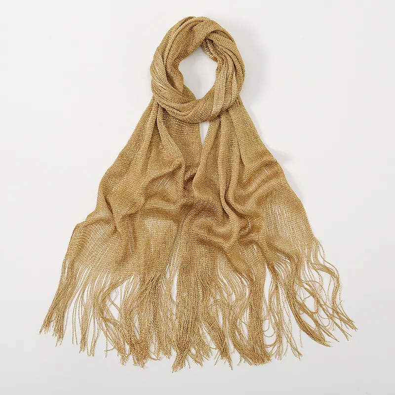 Women's Single Color Sequined Fringe Fashion Shawl Wrap, Boho Style Tassel Decor Scarf, Elegant Versatile Body Accessory, Stylish Wearable Piece for Daily Casual Look And Themed Party Beach Occasions