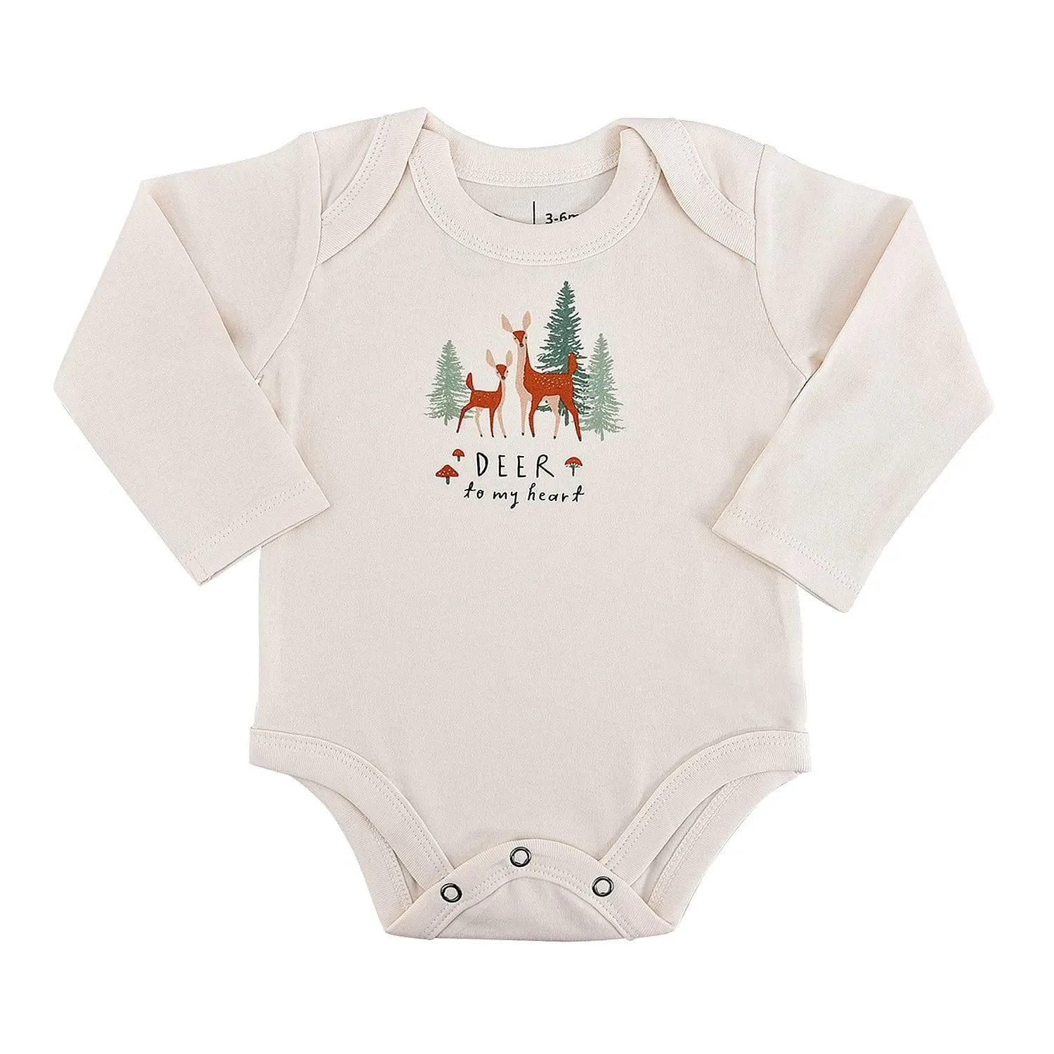 long sleeve ORGANIC graphic bodysuit | deer to my heart - For Baby