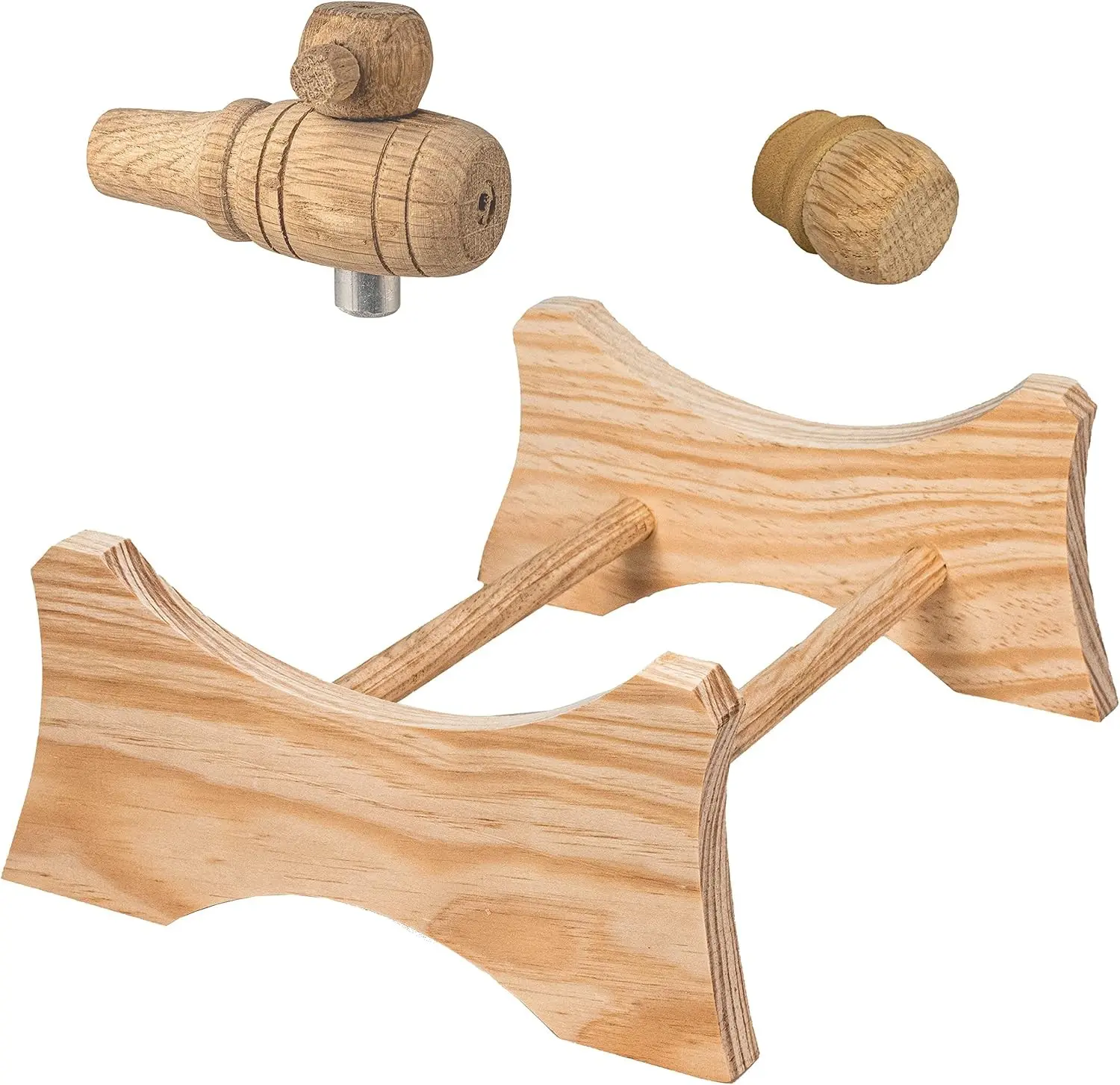 Oak Barrel Stand, 3/4 Bung & Spigot for 2.5 Gallon Oak Aging Barrel | Heritage Series Barrel Holder, Wood Barrel Cradle, 10 Liter, Whiskey, Bourbon & Wine Cocktail Home Aging Accessories