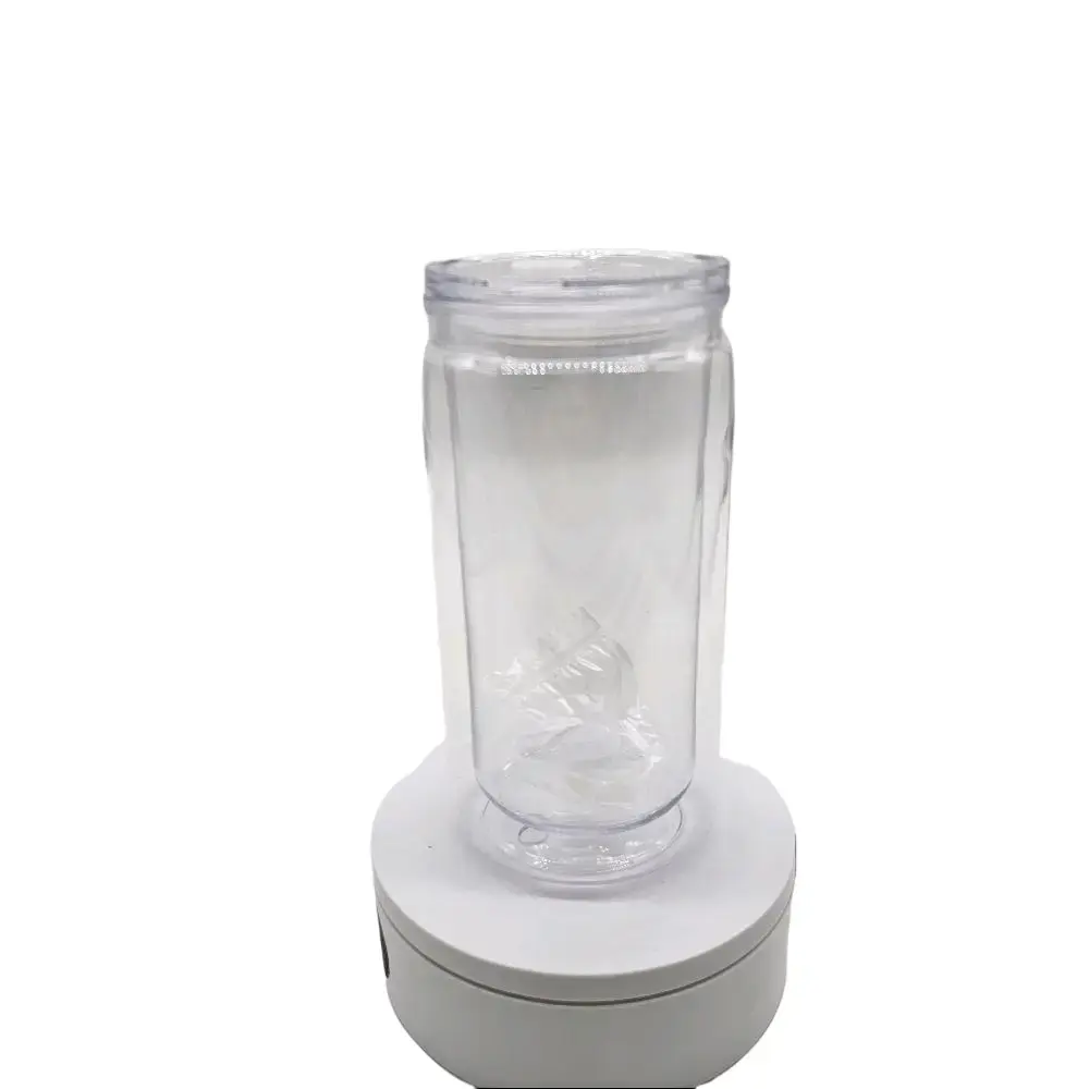16oz Acrylic Snow Globe Tumbler with Colorful Lids and Straws for Stylish Drinking
