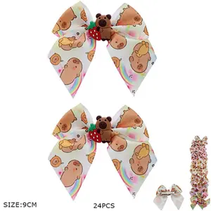 One Dozen Cute Handmade Decorative Hair Bows - Versatile Snack-Themed Girls' Accessory for Daily Wear, Parties