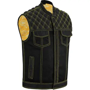 DANIEL SMART Nitro Rush Men's Textile Motorcycle Vest - Premium Cordura & Mesh, Double Diamond Quilting, Concealed Carry Pockets, CE-2 Back Armor