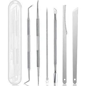 Ingrown Toenail Pedicure Tool Kit 7pcs Stainless Steel Nail Manicure Nail Care Treatment for Nail Correction Polish Pain Relief