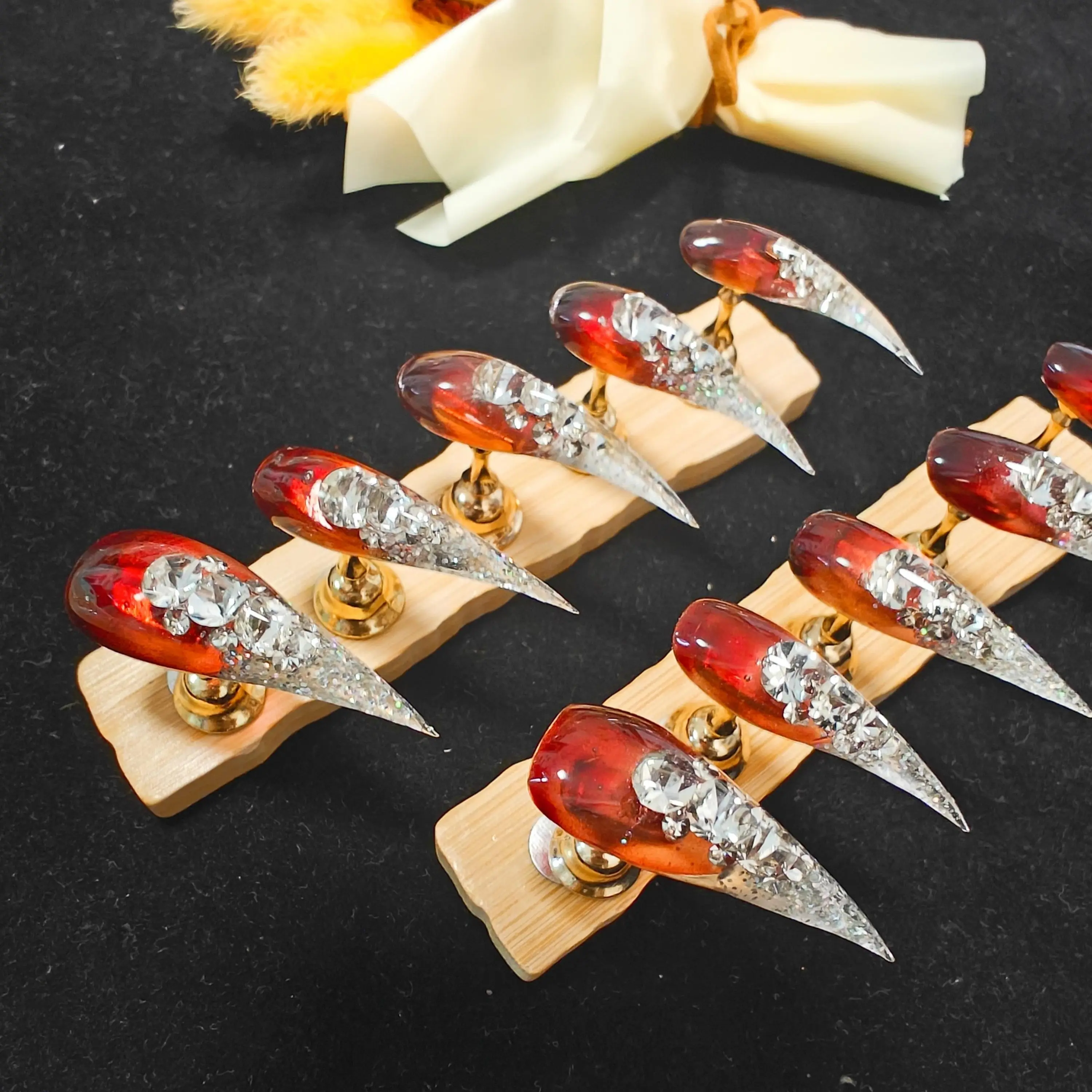 JmDrnails Dragon Claw Nails 10 PCS Handmade Press-On Nails | Pink Coquette Nails With 3D Bows & Punk Charms