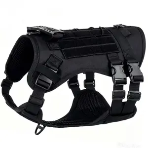 Durable Tactical Large Dog Harness, Adjustable Pet Vest for Training and Control, Suitable for Service Dogs and Outdoor Activities