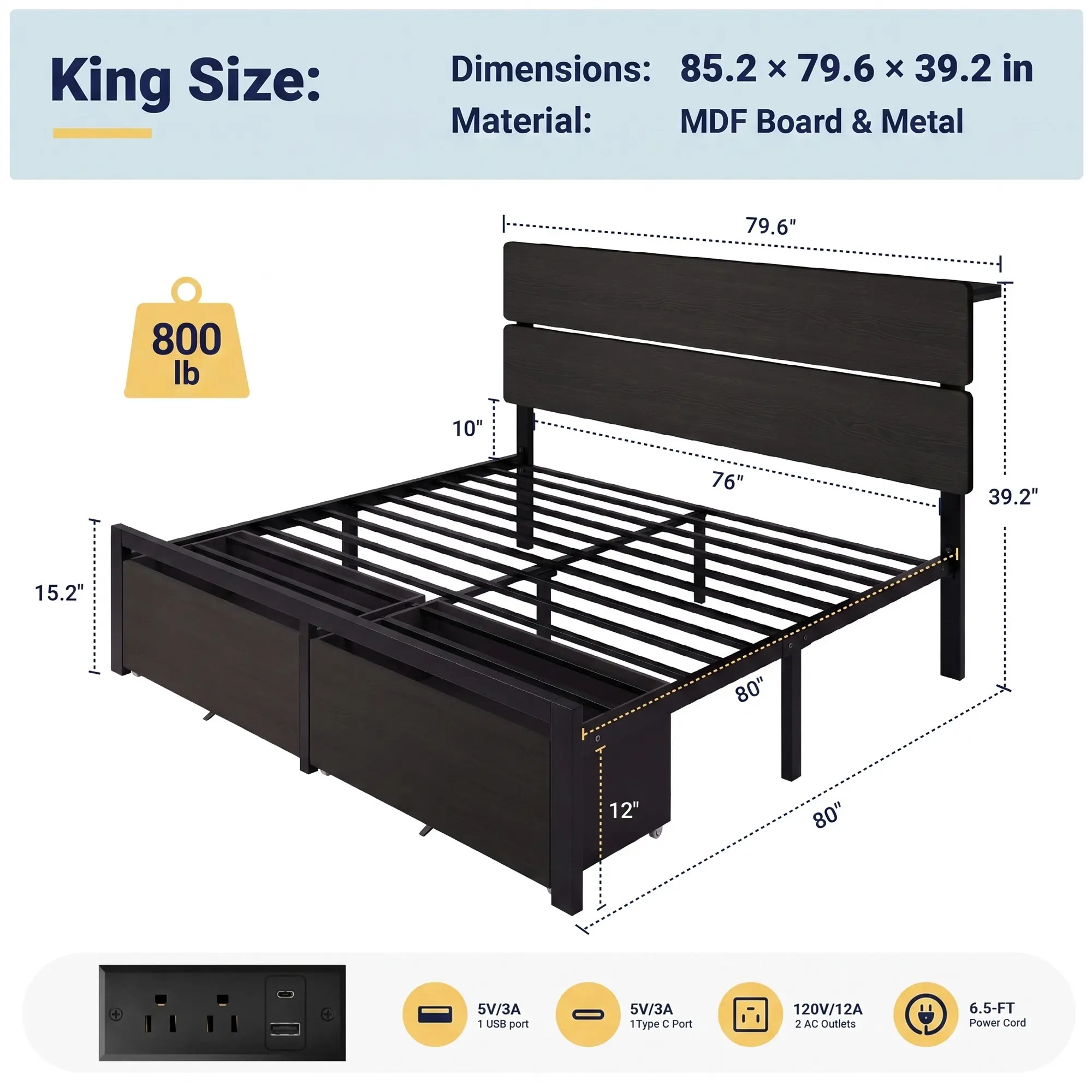 King with Drawers