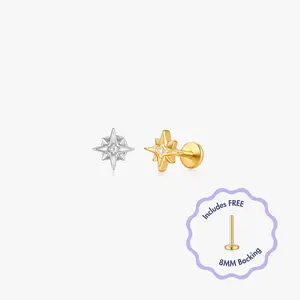 Celeste Titanium Flat Back Stud (Single)