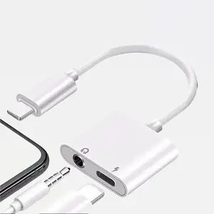 Apple Lightning to Headphone Jack - 2 in 1 Headphone + Electronic Charging Headset Splitter Adapter Dongle for iPhone 14 Device Cable Charger