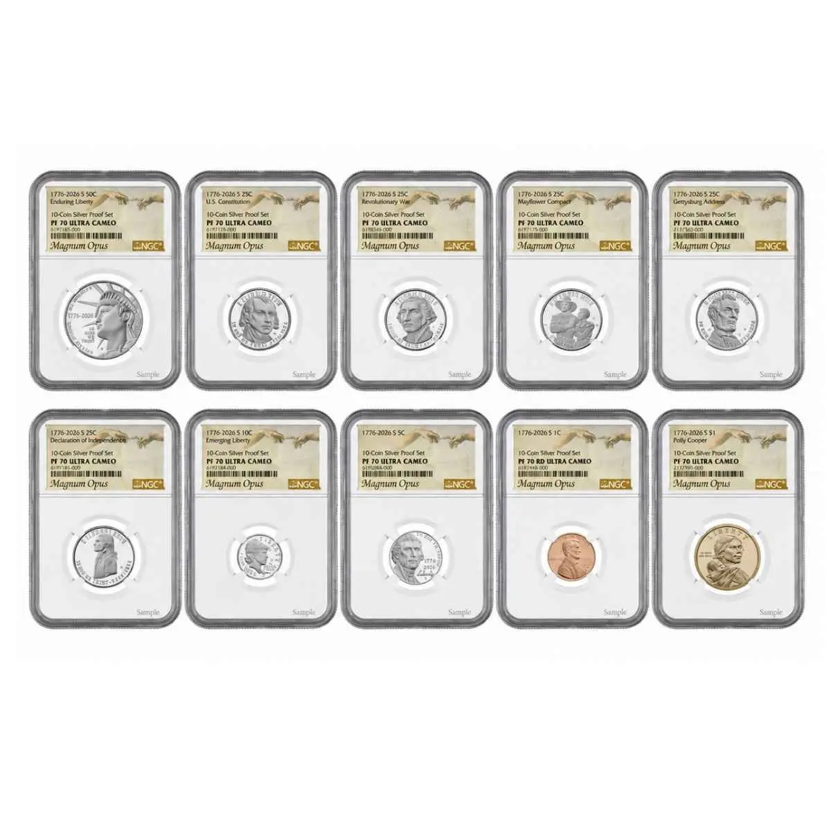 2026 Semiquincentennial Silver Proof Set NGC PF70 Ultra Cameo Magnum Opus Limited Edition