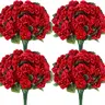 Der Rose 6-Pack Lifelike Artificial Geraniums Fake Plant, UV-Resistant Plastic Floral Arrangement Centerpiece, Washable Waterproof Greenery with Cluster Blooms, Ornaments for Patio Planters & Windows, Bag Included | Summerwins Deals, Lifelike Fake Plant