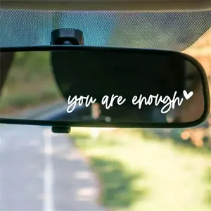 Empowering Vinyl Car Mirror Sticker with "You Are Enough" & More Motivational Quotes - Matte Finish, Easy to Apply, Perfect Gift for Girlfriend,car mirror decals, Car Stickers, Automotive Decoration