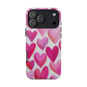 Pink Valentine's Day Love Hearts Phone Case Suitable for IPhone17 11 12 13 14 15 16 Pro Max Air Plus