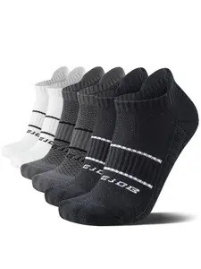 6 Pairs of Men's No-Show Sports Socks, Anti Slip Socks, Non-Slip Grip & Reinforced Toe & Arch Support, Breathable Socks with Moisture Wicking and Cushioning, Suitable for Running, Training and Daily Wear, All Seasons Comfort