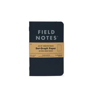 Field Notes 3-PACK PITCH BLACK Memo Book (Dot-Graph)
