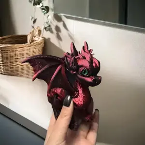 3D printed movable dragon wings and tail, Western dragon, retractable and movable decorative model ornament, gift for family and friends