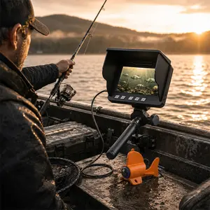 Underwater Fishing Camera with 4.3" LCD Monitor, IP68 Waterproof Fish Finder Camera for Ice, Lake and Boat Fishing