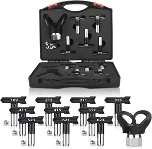 12 count Reversible Spray Nozzle Tips,Airless Spray Nozzles Tips,Airless Spray  Nozzle and Nozzle Tips Storage Box. (109, 213, 311, 315, 411, 415, 517, 523, 621, 623)