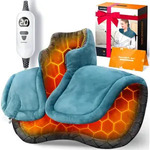 Graphene-infused heating pad for 3x deeper pain relief; weighted instant heating pads for neck and shoulders; heated wrap with 6 heat options and 4 auto-off timers; gifts for mom and women—Christmas, birthday