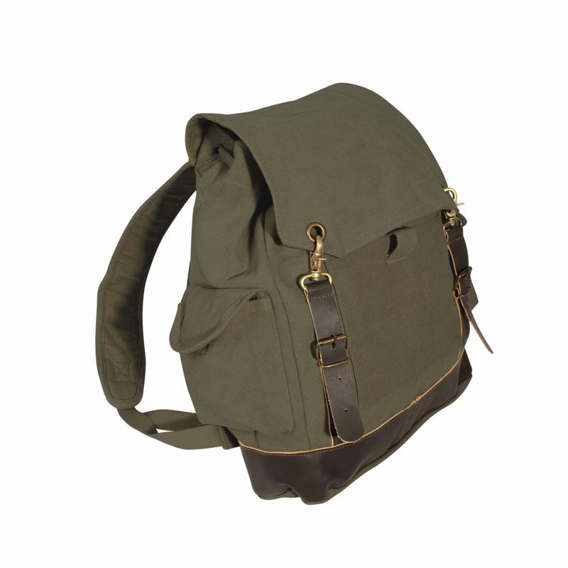 Rothco Vintage Expedition Rucksack - Classic Canvas Backpack for Everyday Adventures, Top Grade Water-Resistant Canvas, Spacious Compartment, Comfortable Straps