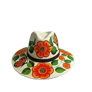 sombreros pintados a mano para decoracion del hogar o para dias soleados de vacaciones