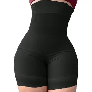 Women's High Waist Lace Trim Shapewear Shorts Tummy Control Butt Lifting Body Shaper Anti-Roll Stretchy Compression for Everyday Wear